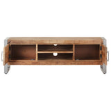 TV Cabinet 120x30x40 cm Rough Mango Wood - Top-Down View