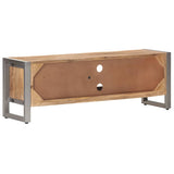 TV Cabinet 120x30x40 cm Rough Mango Wood - 45-Degree Angle