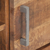 TV Cabinet 120x30x40 cm Rough Mango Wood - Close-Up Angle