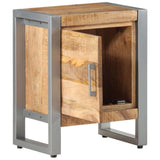Bedside Cabinet 40x30x50 cm Rough Mango Wood - Side View