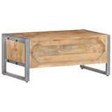 Coffee Table 95x50x40 cm Rough Mango Wood - Top-Down View