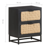 Bedside Cabinet 40x30x50 cm Solid Mango Wood - Close-Up Angle