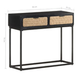Console Table 90x35x76 cm Solid Mango Wood - Close-Up Angle