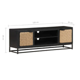 TV Cabinet 120x30x40 cm Solid Mango Wood - Close-Up Angle