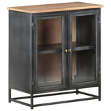 Sideboard Grey 60x35x70 cm Solid Acacia Wood and Steel