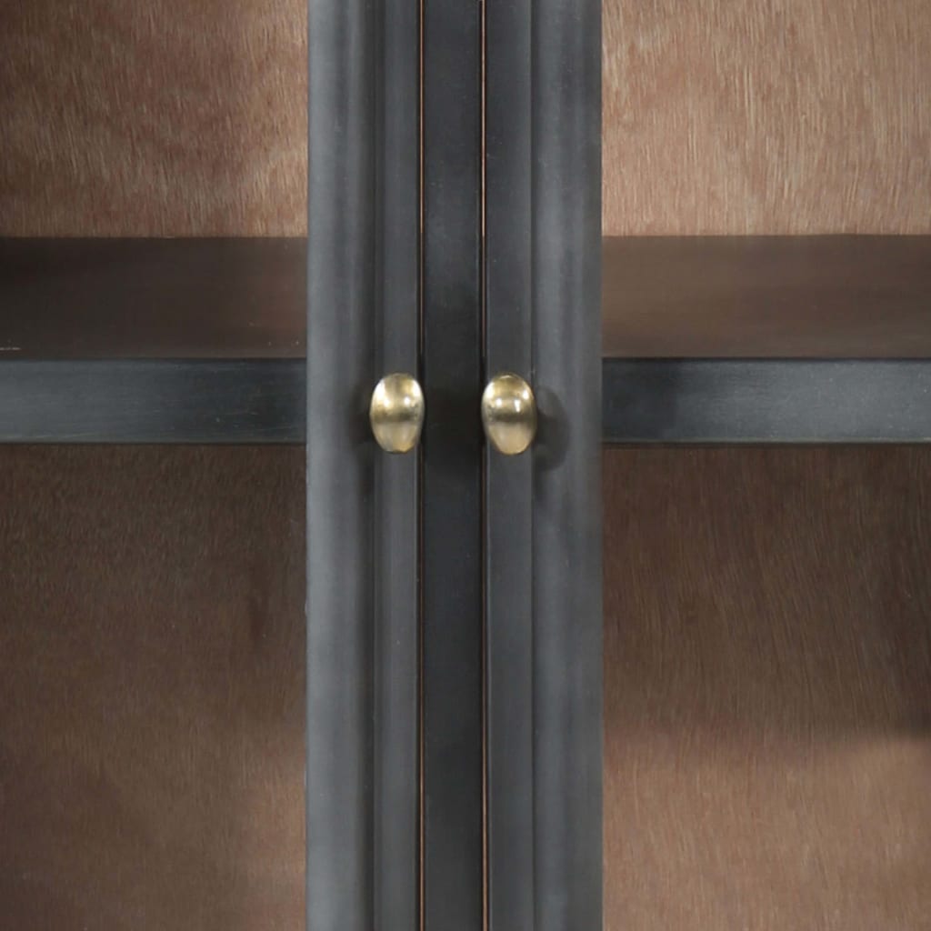 Sideboard Grey 60x35x70 cm Solid Acacia Wood and Steel