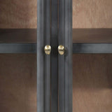 Sideboard Grey 60x35x70 cm Solid Acacia Wood and Steel