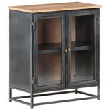 Sideboard Grey 60x35x70 cm Solid Acacia Wood and Steel