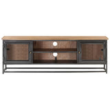 TV Cabinet Grey 120x30x40 cm Solid Acacia Wood and Steel