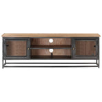 TV Cabinet Grey 120x30x40 cm Solid Acacia Wood and Steel