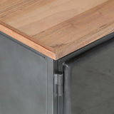 TV Cabinet Grey 120x30x40 cm Solid Acacia Wood and Steel - Top-Down View