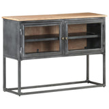 Sideboard Grey 100x30x70 cm Solid Acacia Wood - Extra Image