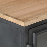 Sideboard Grey 100x30x70 cm Solid Acacia Wood - 45-Degree Angle