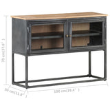 Sideboard Grey 100x30x70 cm Solid Acacia Wood - Close-Up Angle