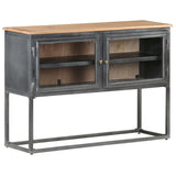 Sideboard Grey 100x30x70 cm Solid Acacia Wood - Extra Image