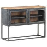 Sideboard Grey 100x30x70 cm Solid Acacia Wood - Extra Image