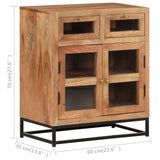 Sideboard 60x35x70 cm Solid Acacia Wood - Close-Up Angle