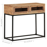 Console Table 90x35x76 cm Solid Acacia Wood - Close-Up Angle