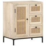 Sideboard 60x35x70 cm Solid Mango Wood and Natural Cane