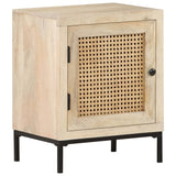 Bedside Cabinet 40x30x50 cm Solid Mango Wood and Natural Cane - Extra Image