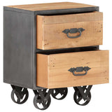 Bedside Cabinet 40x30x51 cm Solid Reclaimed Wood - Front View