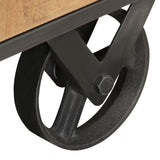 TV Cabinet 110x30x49 cm Solid Reclaimed Wood - Rear View