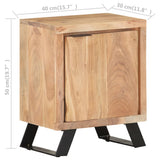 Bedside Cabinet 40x30x50 cm Solid Acacia Wood with Live Edges - Low Angle