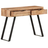 Console Table 100x35x76 cm Solid Acacia Wood with Live Edges - Front View