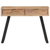 Console Table 100x35x76 cm Solid Acacia Wood with Live Edges - Side View