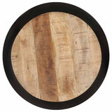 Coffee Table Black 68x68x30 cm Solid Mango Wood - Front View