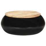 Coffee Table Black 68x68x30 cm Solid Mango Wood - Low Angle