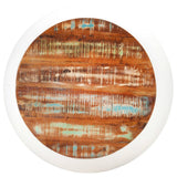 Coffee Table White 68x68x30 cm Solid Reclaimed Wood - Front View