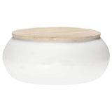 Coffee Table White 68x68x30 cm Solid Mango Wood