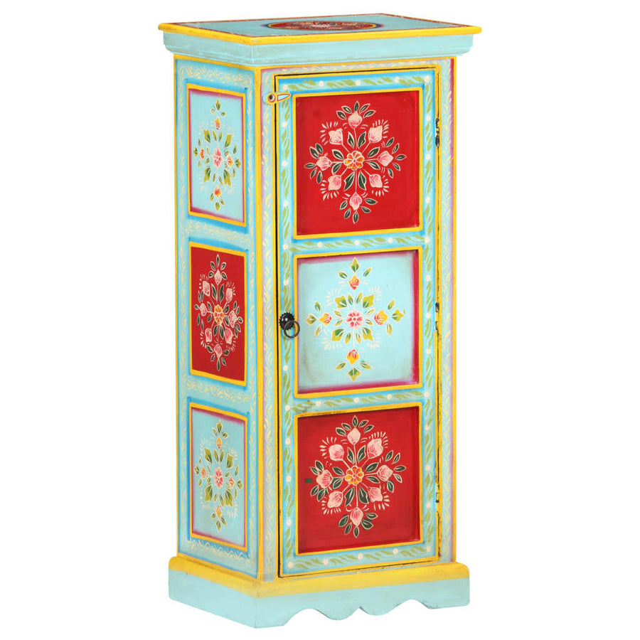 Hand Painted Highboard 40x30x90 cm Solid Mango Wood