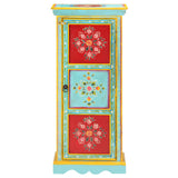Hand Painted Highboard 40x30x90 cm Solid Mango Wood - Side View
