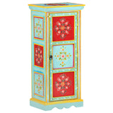 Hand Painted Highboard 40x30x90 cm Solid Mango Wood - Low Angle