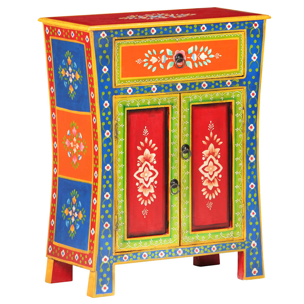 Hand Painted Sideboard 60x30x75 cm Solid Mango Wood