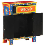 Hand Painted Sideboard 60x30x75 cm Solid Mango Wood - Front View