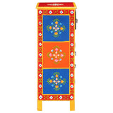 Hand Painted Sideboard 60x30x75 cm Solid Mango Wood - Top-Down View