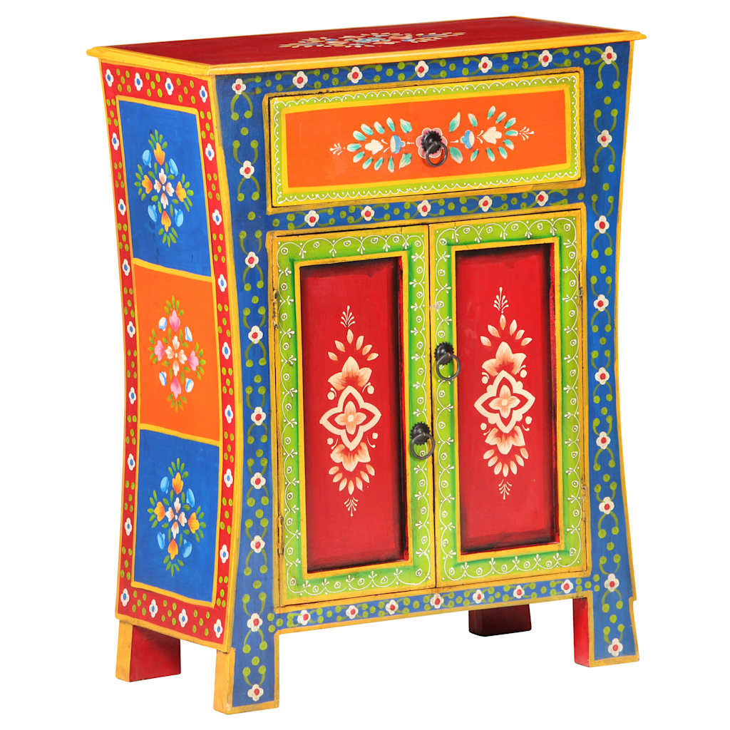 Hand Painted Sideboard 60x30x75 cm Solid Mango Wood