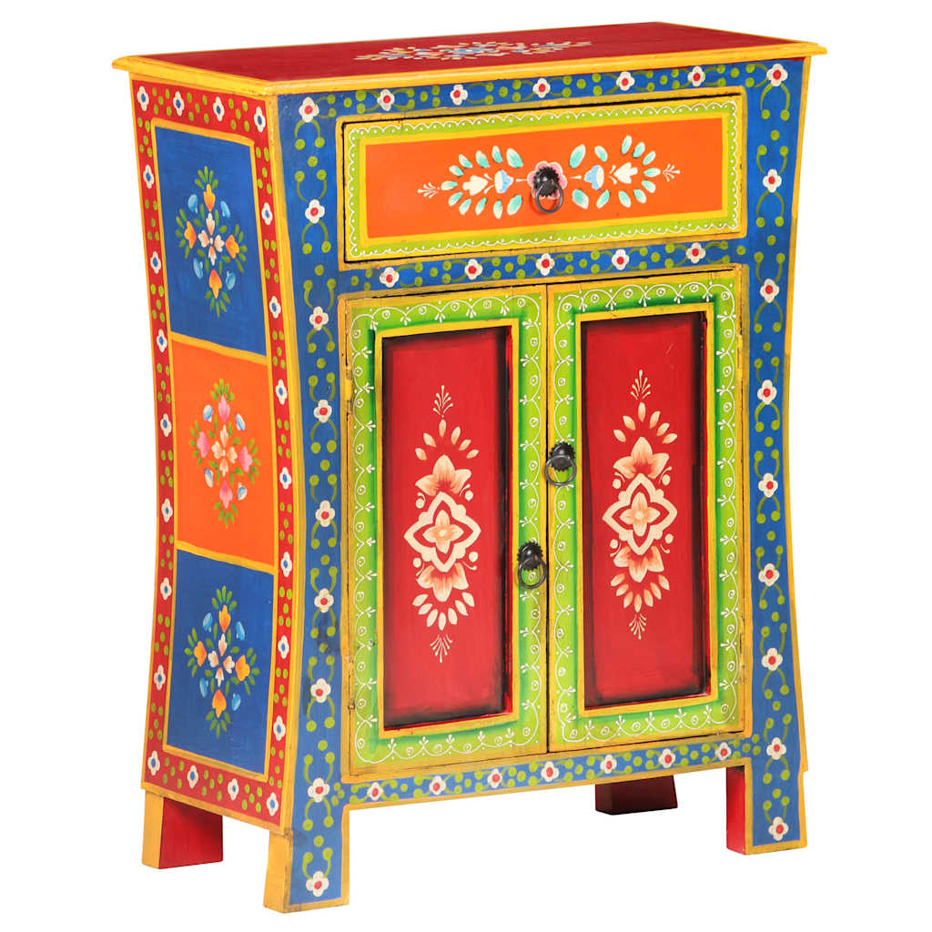 Hand Painted Sideboard 60x30x75 cm Solid Mango Wood