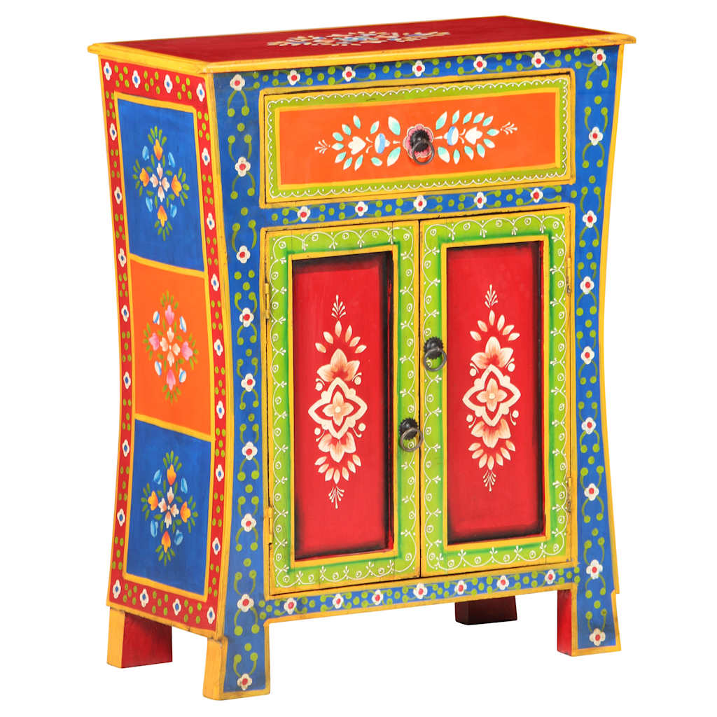 Hand Painted Sideboard 60x30x75 cm Solid Mango Wood