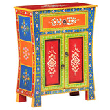 Hand Painted Sideboard 60x30x75 cm Solid Mango Wood