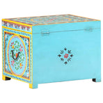 Hand Painted Storage Box 50x40x40 cm Solid Mango Wood