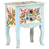 Hand Painted Bedside Cabinet 40x30x50 cm Solid Mango Wood