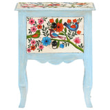 Hand Painted Bedside Cabinet 40x30x50 cm Solid Mango Wood - Side View