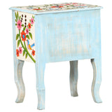 Hand Painted Bedside Cabinet 40x30x50 cm Solid Mango Wood - 45-Degree Angle