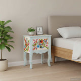 Hand Painted Bedside Cabinet 40x30x50 cm Solid Mango Wood