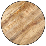 Coffee Table Black 68x68x36 cm Solid Rough Mango Wood - Side View