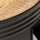 Coffee Table Black 68x68x36 cm Solid Rough Mango Wood - Top-Down View